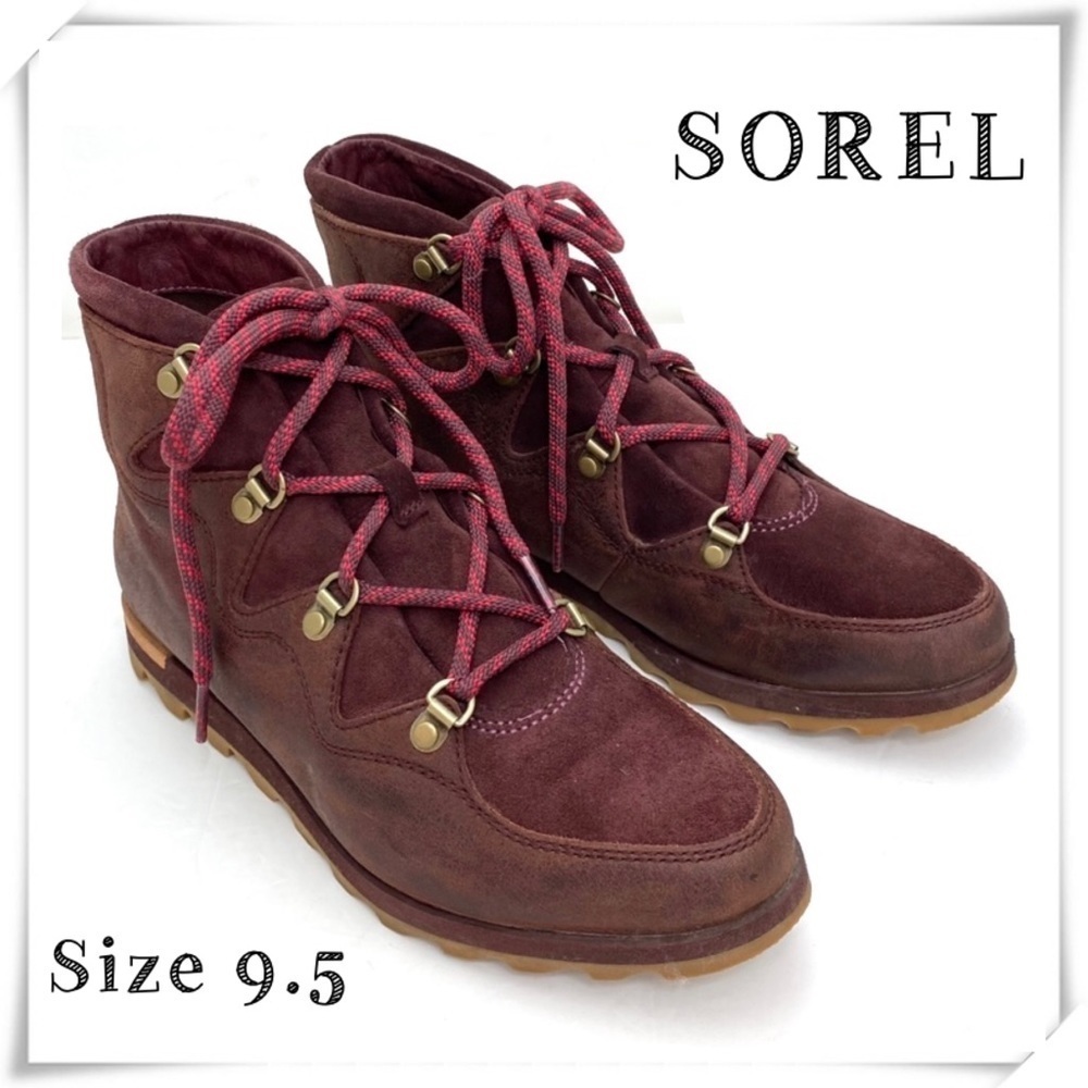 SOREL Sneakchic Alpine Hiking Boot in Burgundy Red Size 9.5 NL2775-628